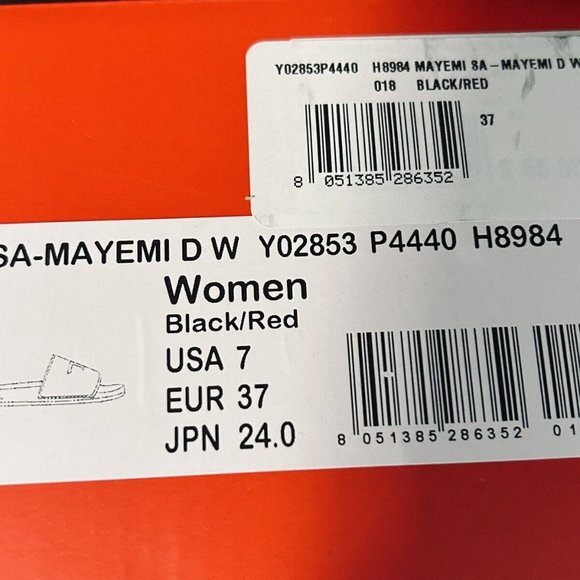 BNWB WOMEN'S DIESEL SA-MAYEMI DW SLIDES SANDALS BLACK WITH RED LOGO US SIZE 7 - Picture 10 of 12